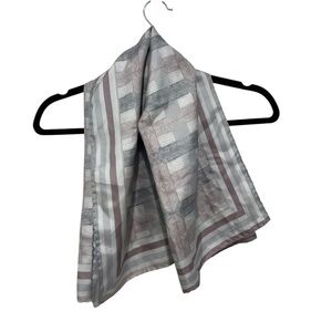 Giorgio Armani Runway Geometric Silk Scarf, Gray/Taupe, 34 x 30